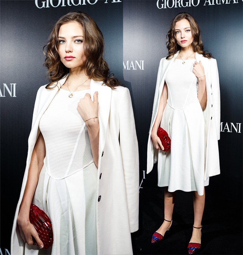 Star Look: Леся Кафельникова на показе Giorgio Armani в Моск...