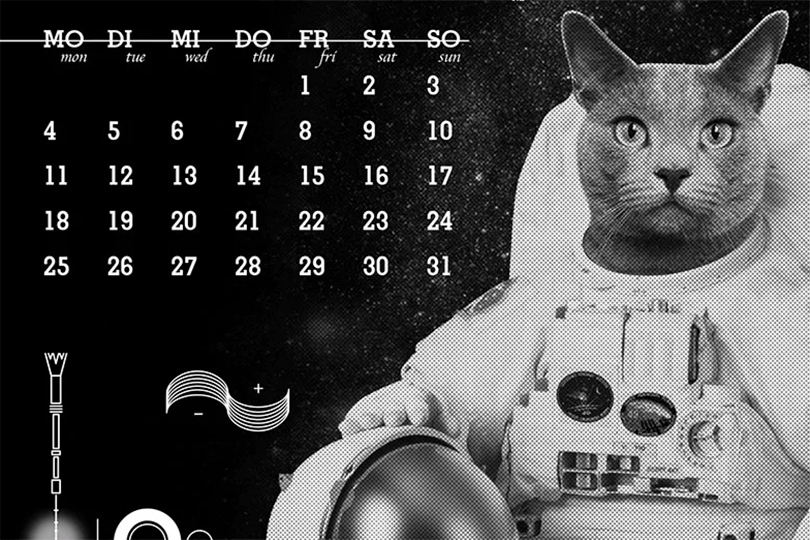 А теперь — котики! Ретрофутуристический календарь на 2020 го...