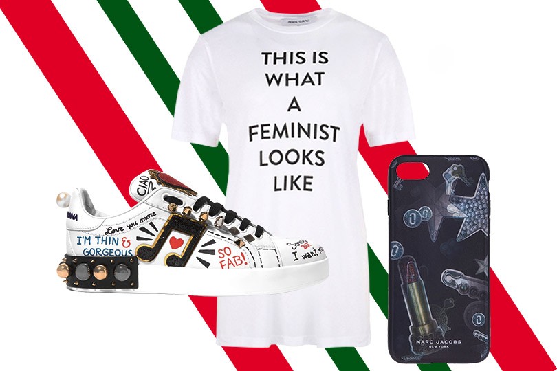 Повязка Gucci, феминистская футболка Prabal Gurung, ироничны...