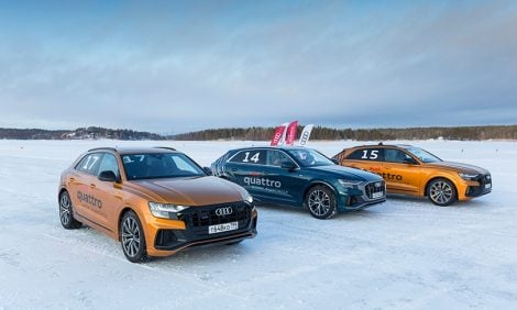 Авто с Яном Коомансом. Audi Quattro Winter Experience: A7 и Q8 на льду