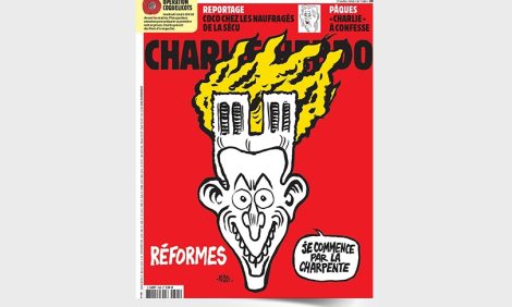Фото дня: журнал Charlie Hebdo опубликовал карикатуру на пожар в Нотр-Даме