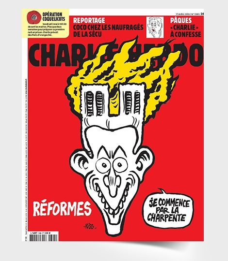 Фото дня: журнал Charlie Hebdo опубликовал карикатуру на пожар в Нотр-Даме