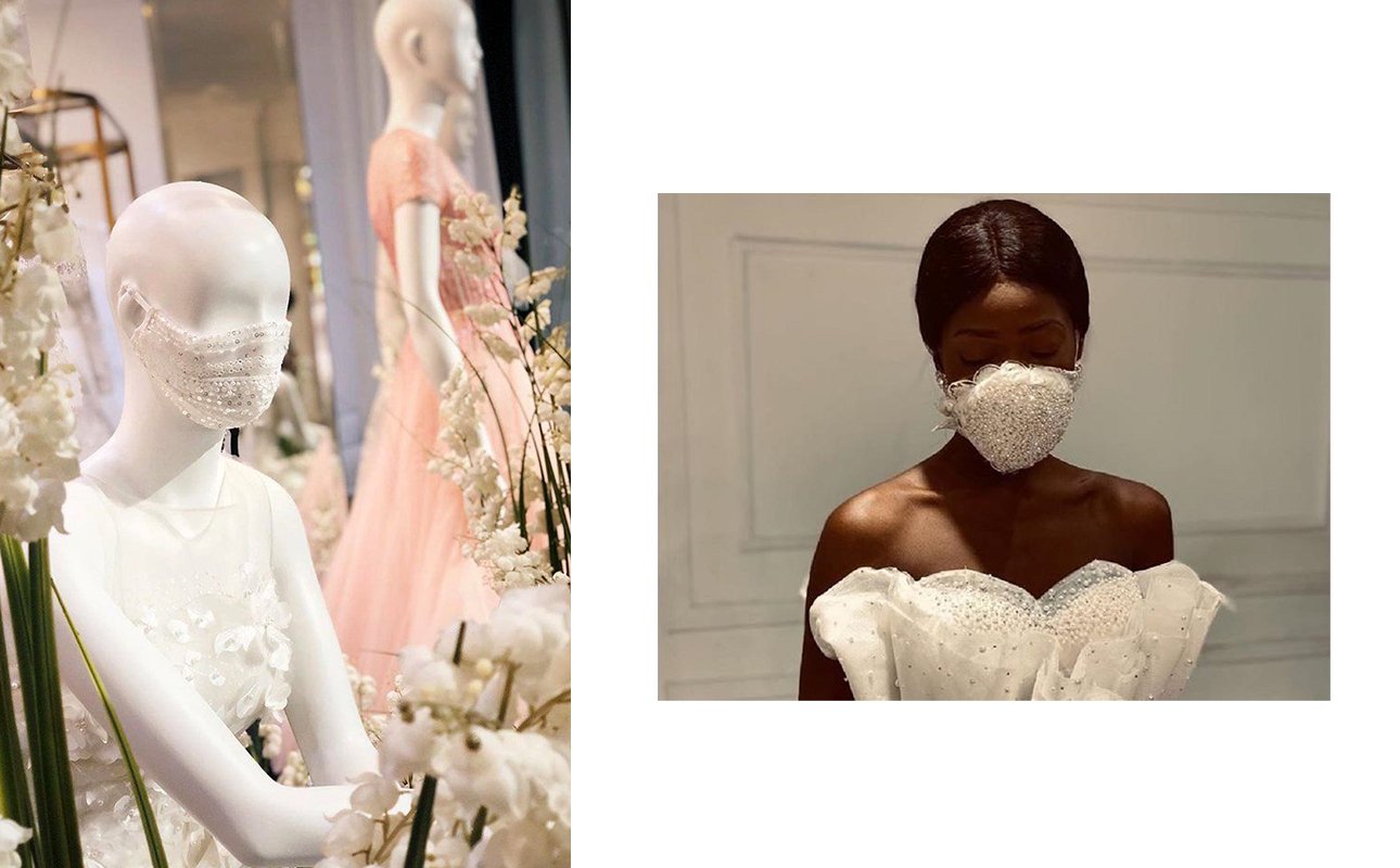 В Турции и других странах дизайнеры свадебных платьев сразу шьют к ним маски