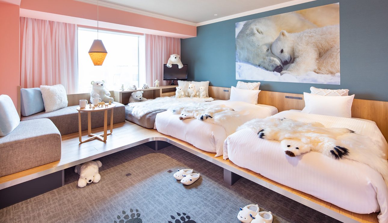 В отеле на Хоккайдо номера оформили в тематике белых медведей