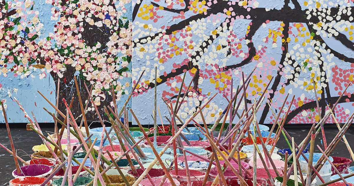 Cherry Blossoms первая музейная выставка Дэмиена Херста в Париже