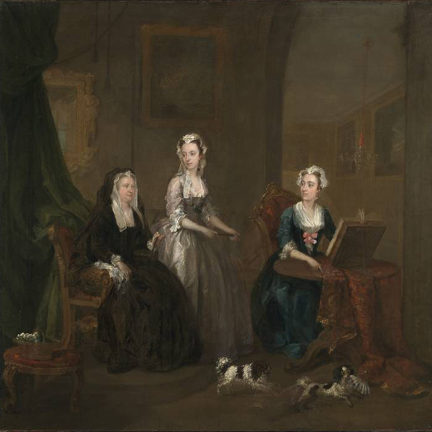 William Hogarth Three Ladies in a Grand Interior (‘The Broken Fan’)