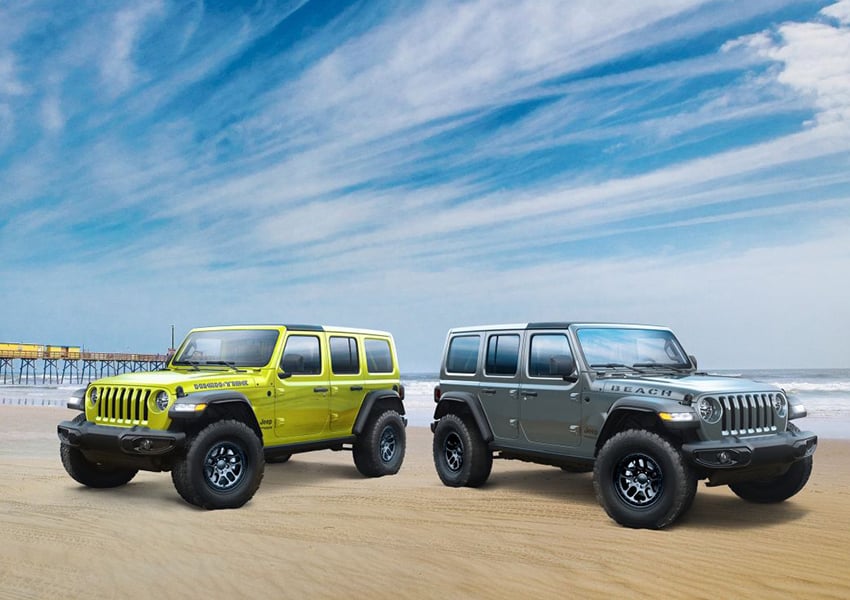 А Jeep представляет версию High Tide и новый желтый цвет кузова High Velocity для Wrangler 2022 модельного года