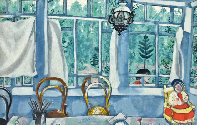 Марк Шагал. Вид на сад (Интерьер на даче) 