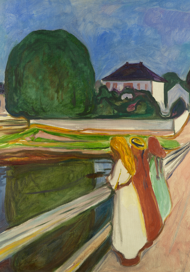 Эдвард Мунк. Белая ночь. Осгардстран (Девушки на мосту). 1902–1903