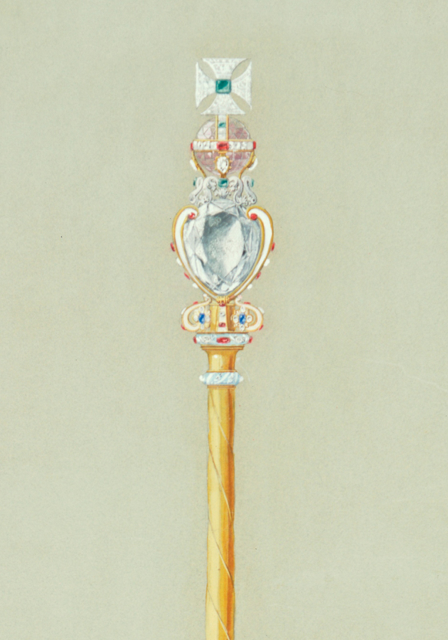 Скипетр Британской империи с инкрустированным алмазом Куллинан I 