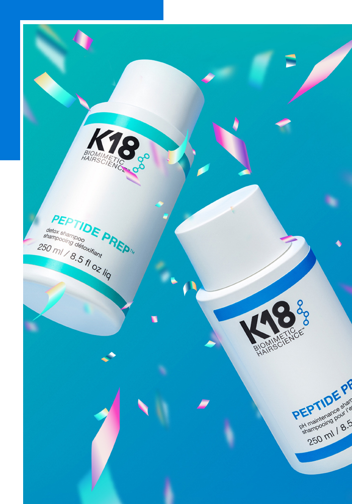Скидки на коллекцию шампуней Peptide Prep в честь дня рождения бренда K18