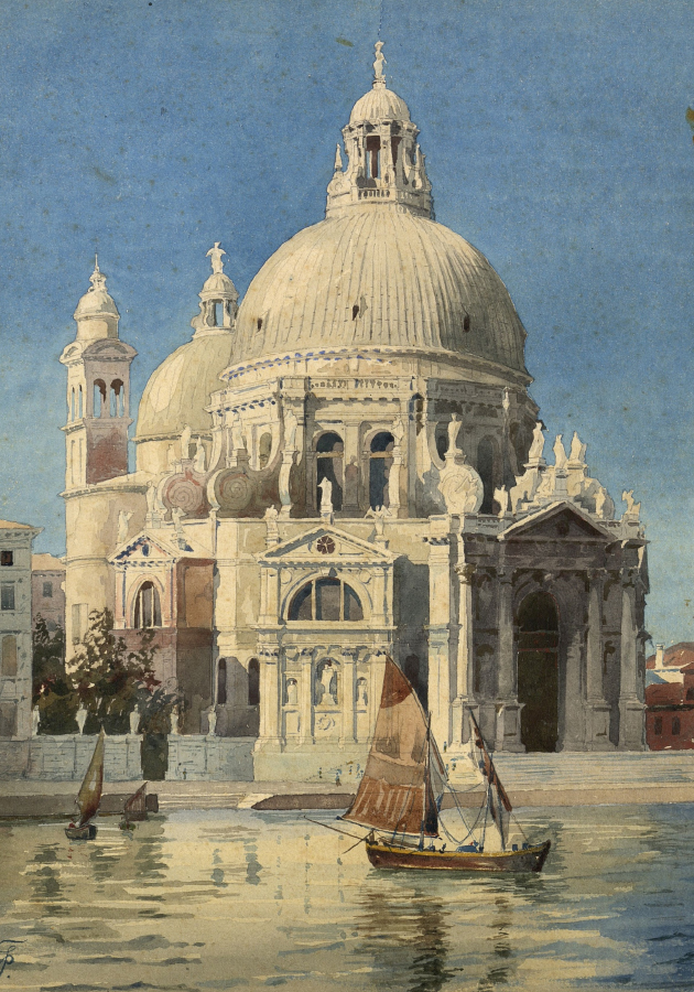 Герман Давидович Гримм. Вид церкви Санта Мариа делла Салюте в Венеции. 1890-е годы.