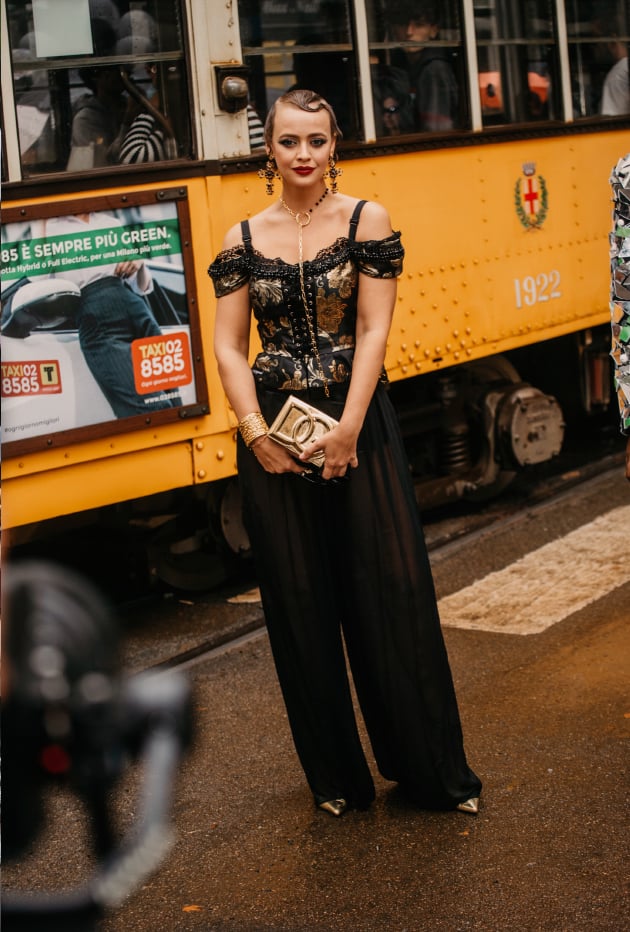 Ольга Лефферс перед шоу Dolce & Gabbana (Фото: Алена Закирова)