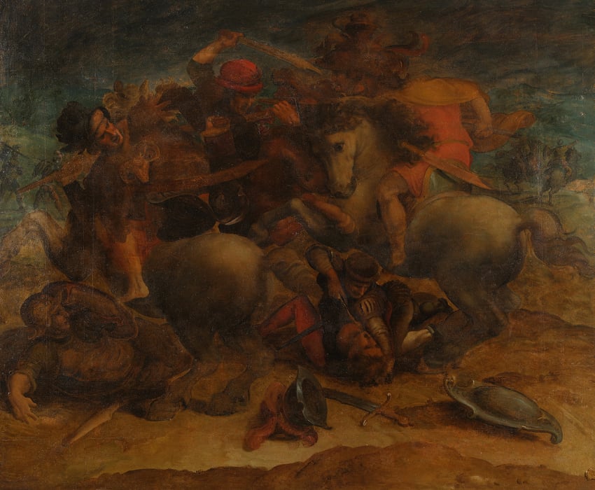 Леонардо да Винчи и последователь. Битва при Ангиари. 1505 г. Музей христианской культуры