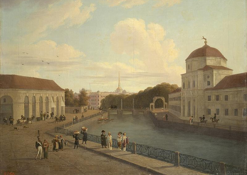 А.Е. Мартынов. Вид Михайловского замка в Петербурге. 1815. Холст, масло. ГРМ.