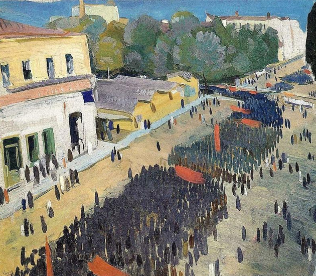 Алексей Карев. Демонстрация у завода. 1926 г.