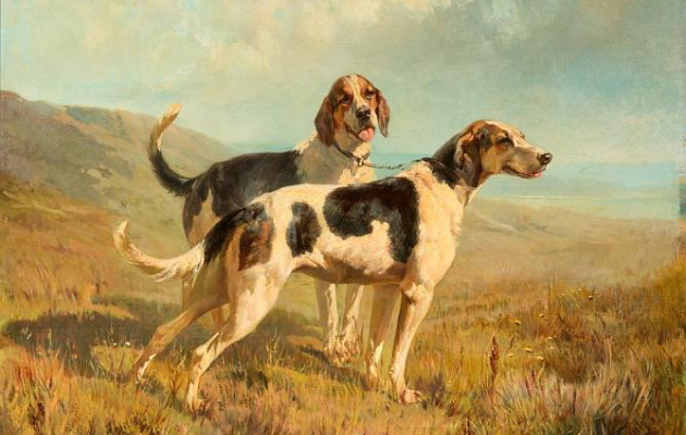 Р. Ф. Франц, Две гончие, начало 1870-х