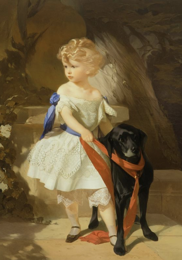 И. К. Макаров, Девочка с собакой, конец 1850-х