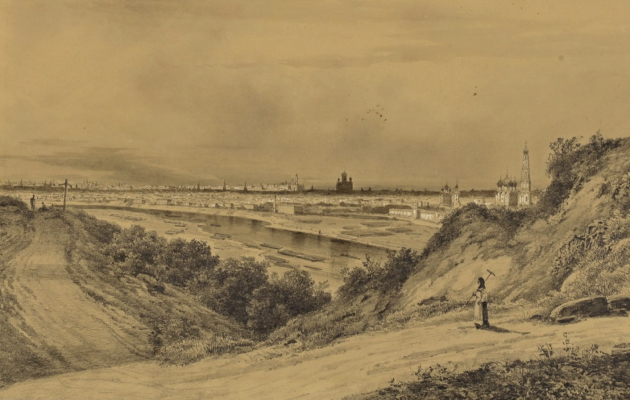 А. П. Боголюбов, Отъезд. Смольный монастырь, 1863 г. 