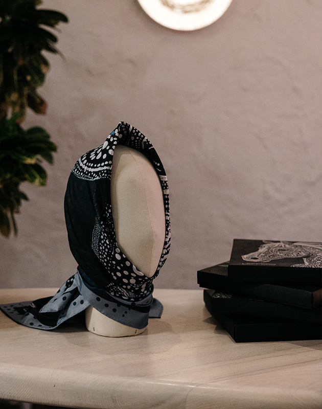 Презентация коллекции платков бренда Leffers