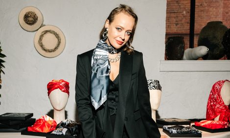 Большой разговор об&nbsp;ИИ на&nbsp;презентации коллекции платков бренда Leffers в&nbsp;ресторане Sapiens