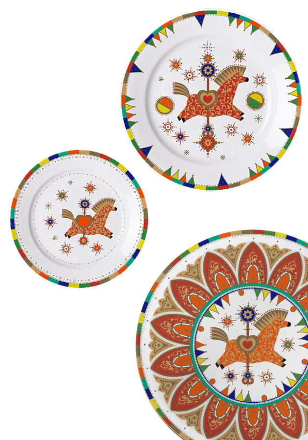 Тарелка и блюдо, Дулевский фарфоровый завод