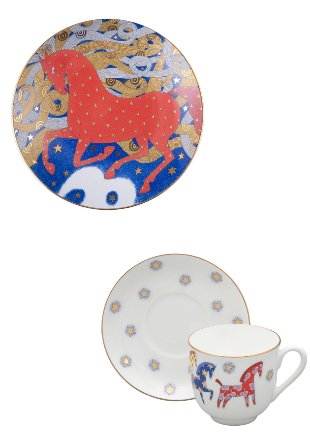 Тарелка и кофейная пара, Императорский фарфоровый завод