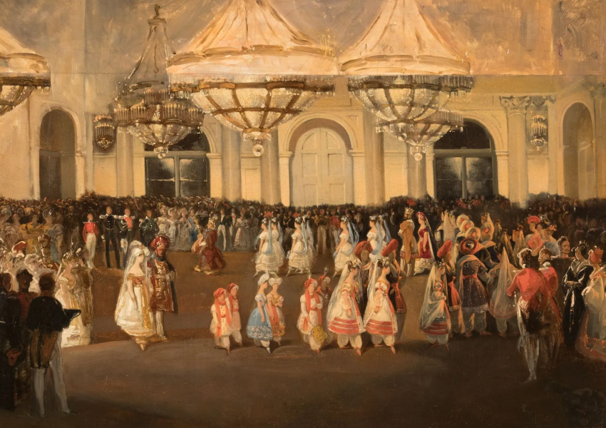 Неизвестный художник. Костюмированный бал «Волшебная лампа Аладдина» в зимнем дворце в феврале 1833 года. 1833. Холст, масло