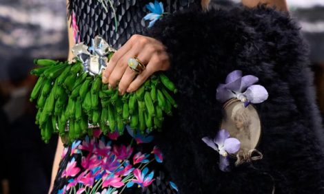 Фотоувеличение: аксессуары на&nbsp;шоу Dior Couture&nbsp;&mdash; винтажные ткани, миниатюры XVIII&nbsp;века, метеориты, аммониты&nbsp;и... сумка-хорек