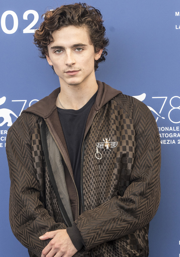 Тимоти Шаламе с винтажной брошью в виде жука Cartier 