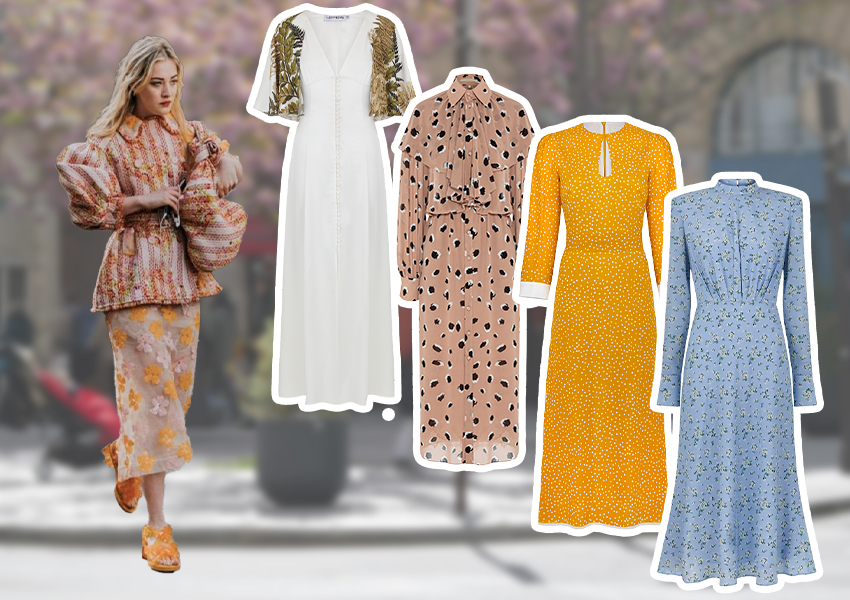 Платья с принтами (слева направо): Leffers, YANA, Dress by Stesha, Roseville
