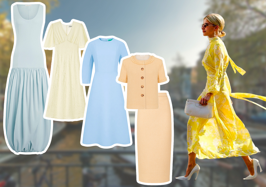 Образы в лимонно-голубой гамме 12STOREEZ, Selfmade, Akhmadullina Dreams, Dress by Stesha  