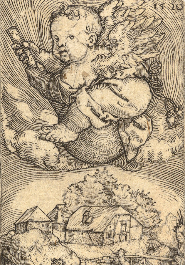 Бартель Бехам. Гений, летящий на шаре. 1520 г. 