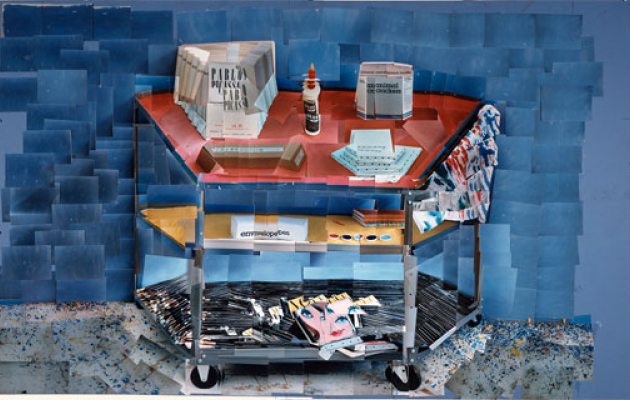 Paint Trolley, L.A. 1985, 1985 - photographic collage 41x61 in.