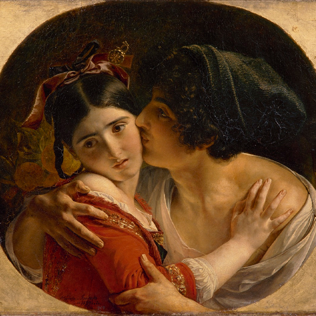 Ф.А. Моллер. Поцелуй. 1840г. 