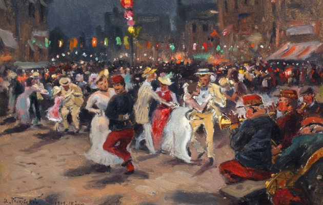 В.Маковский. Народное гуляние в день взятия Бастилии. 1909