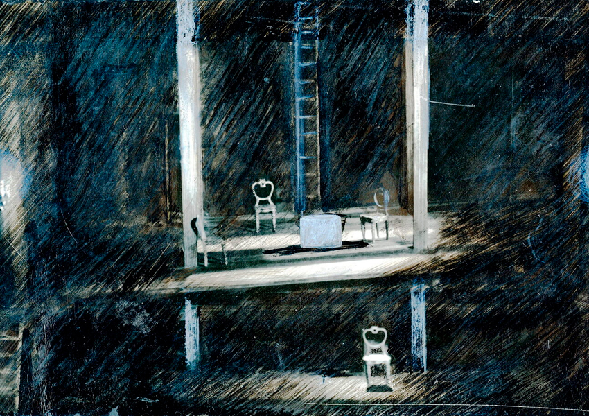 Эдуард Кочергин. Эскизы декорации к спектаклю «Бесы», 1989 г. Литературно-мемориальный музей Ф. М. Достоевского