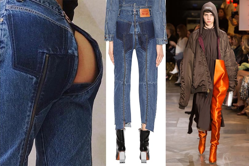 Страшно красиво: почему мир охватил тренд на «уродливую моду»? Ботфорты и джинсы из коллекции Vetements