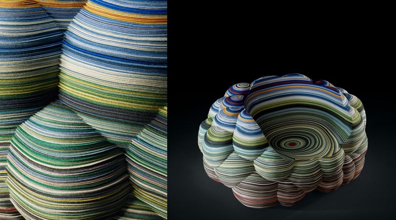 Каждый пуф Layer Cloud, придуманный Ричардом Хаттеном, создан из 840 метров ткани