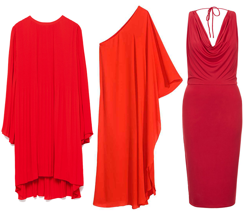 Плиссированное платье Zara, ассиметричное платье H&M, приталенное платье New Look.