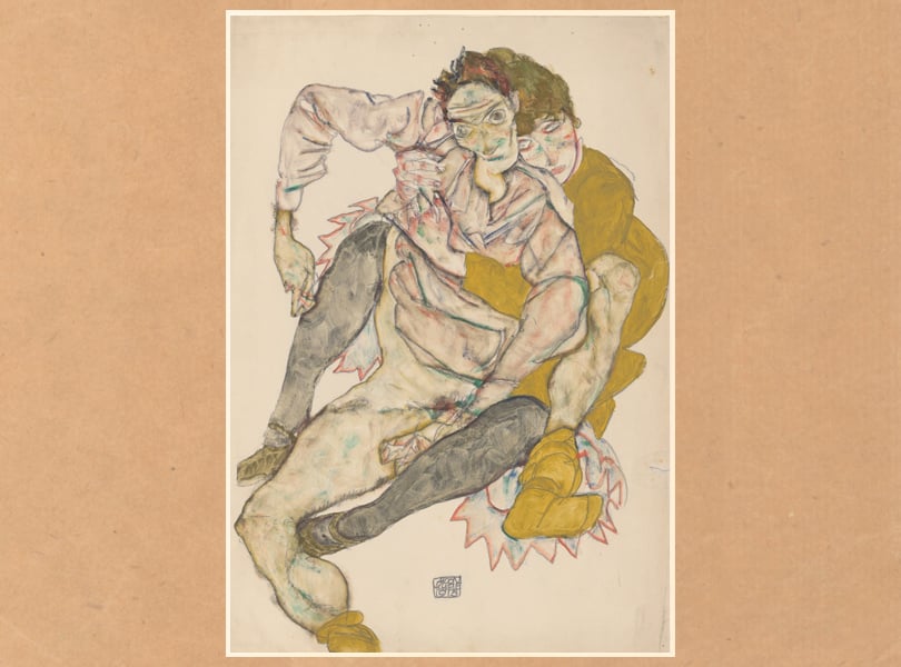 Эгон Шиле. Сидящая пара. 1915