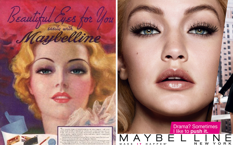 Total Beauty: мужчина и косметика — новый тренд индустрии красоты?Реклама Maybelline, 1960-е годы. Реклама Maybelline, 2015 год