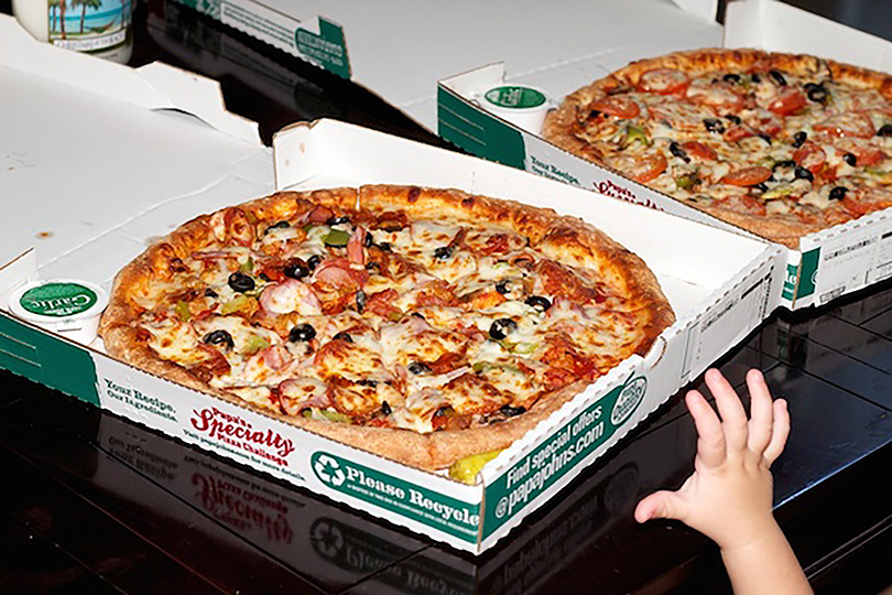 These two Pizzas were purchased in 2010 for 10000 Bitcoin, which would now be worth 25 million US dollars