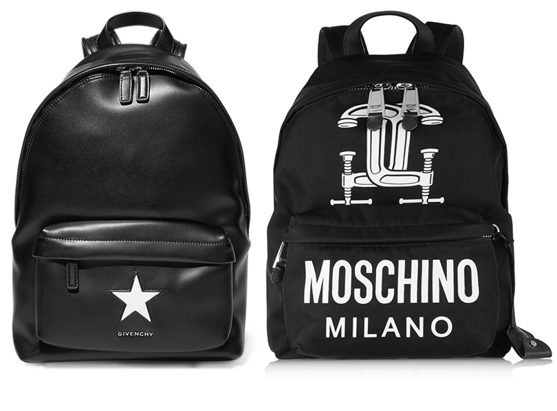 Рюкзак из мягкой глянцевой кожи Givenchy, черно-белый рюкзак из искусственной кожи Moschino