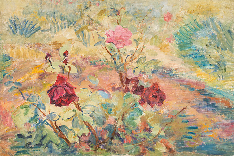 Павел Кузнецов. Розы в саду. Начало 1940-х