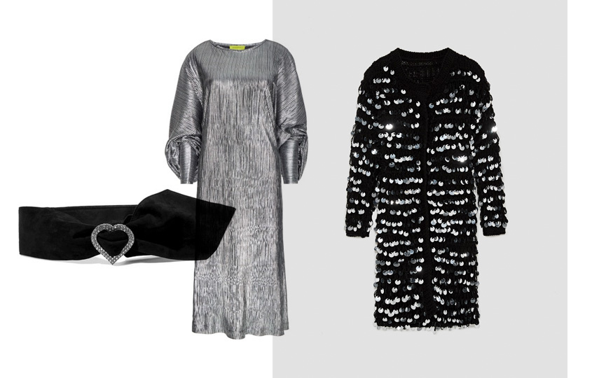 Платье, Cyrille Gassiline (Aizel); жакет, Zara; пояс, Saint Laurent