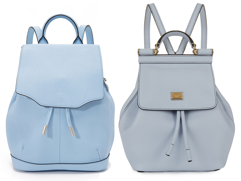 Классический рюкзак Rag & Bone в миниатюре, микрорюкзак из светло-голубой кожи Dolce & Gabbana