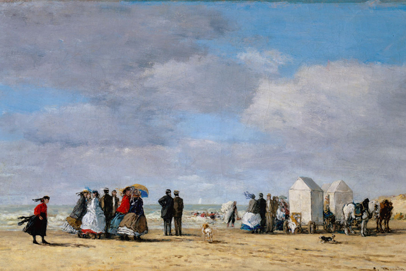 Планы на лето: Франция по стопам импрессионистов. Эжен Буден «Пляж в Трувиле», 1865