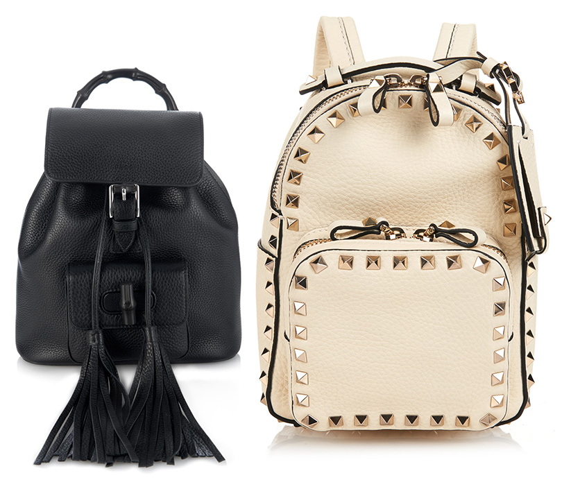 Мини-рюкзак с декоративными кисточками Gucci, рюкзак с заклепками Valentino