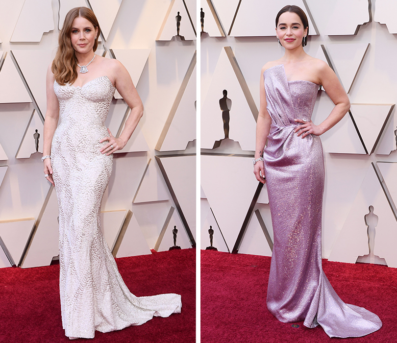 Лучшие образы ковровой дорожки церемонии «Оскар»-2019. Эми Адамс в Atelier Versace. Эмилия Кларк в Balmain